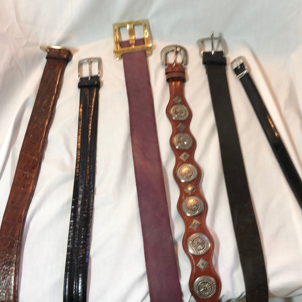 Six leather belts